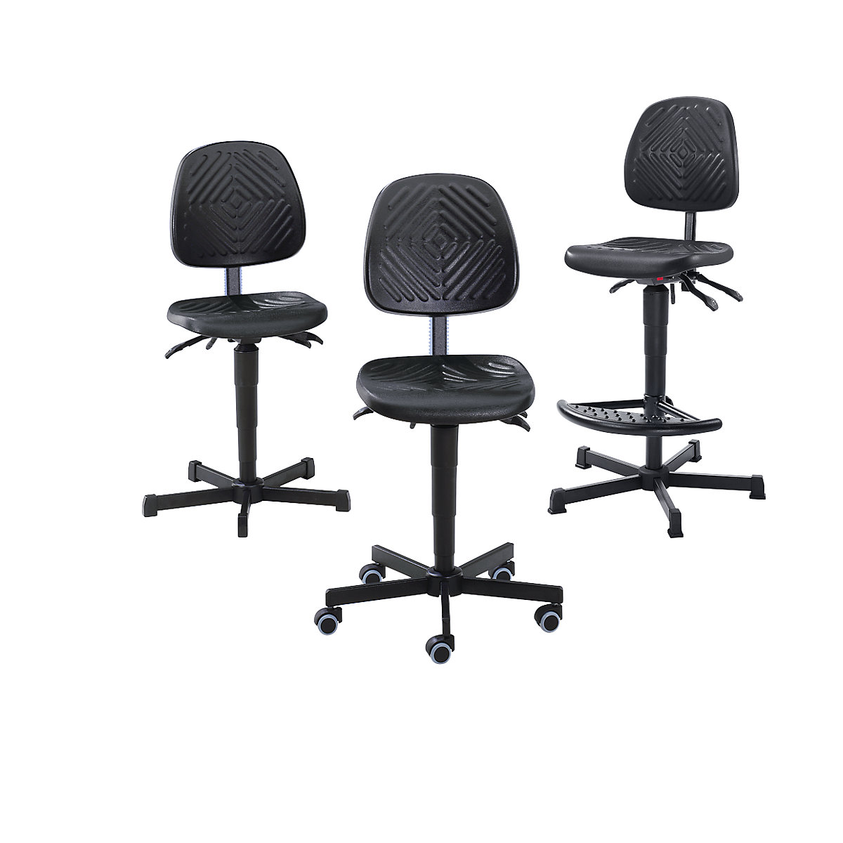 Werkdraaistoel, bekleding met PU-schuim, gasveer-hoogteverstelling – meychair (Productafbeelding 2)-1