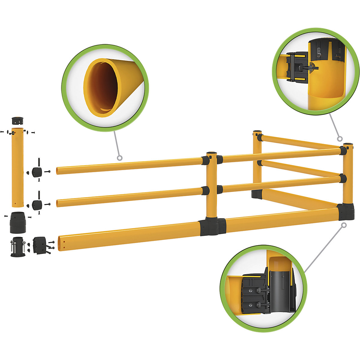 Rammschutzgeländer S-Line mit Unterfahrschutz (Produktabbildung 5)-4