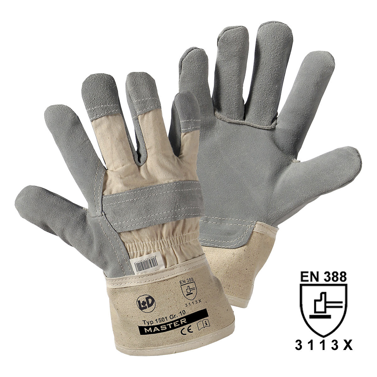 Handschuhe MASTER, Rindspaltleder Leipold+Döhle