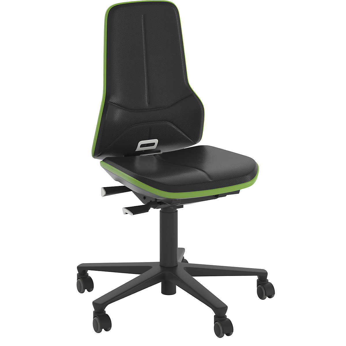 NEON Arbeitsdrehstuhl, Rollen bimos, Permanentkontakt, PU-Schaum, Flexband grün-21