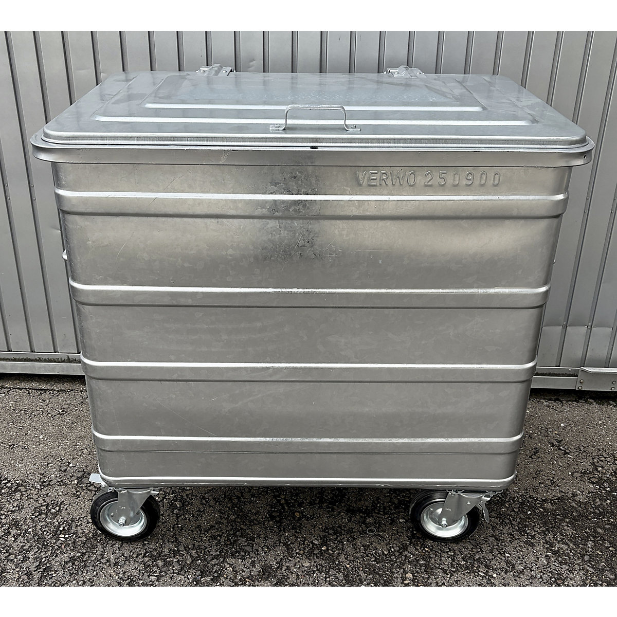 Müllcontainer aus Stahl mit Seitengriffen (Produktabbildung 2)-1