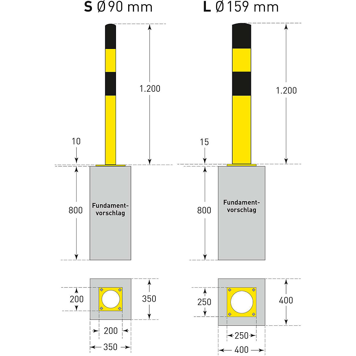 Rammschutz-Poller Black Bull (Produktabbildung 4)-3