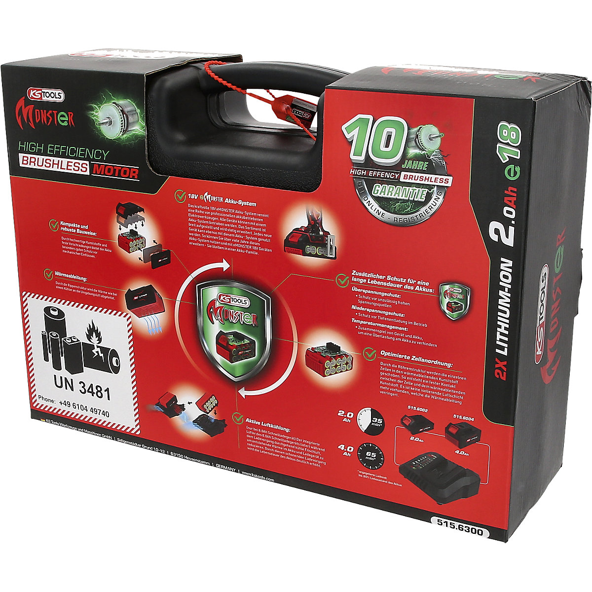 Akku-Schlag-Bohr-Schrauber-SET 4teilig Brushless KS Tools (Produktabbildung 3)-2