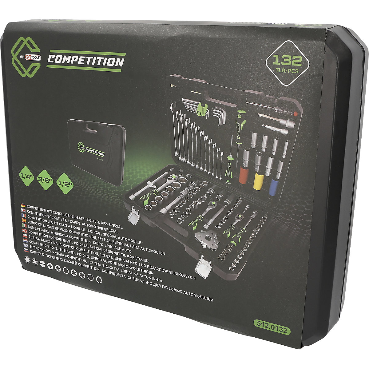1/4'' + 3/8'' + 1/2'' Steckschlüssel-Satz Competition KS Tools (Produktabbildung 6)-5