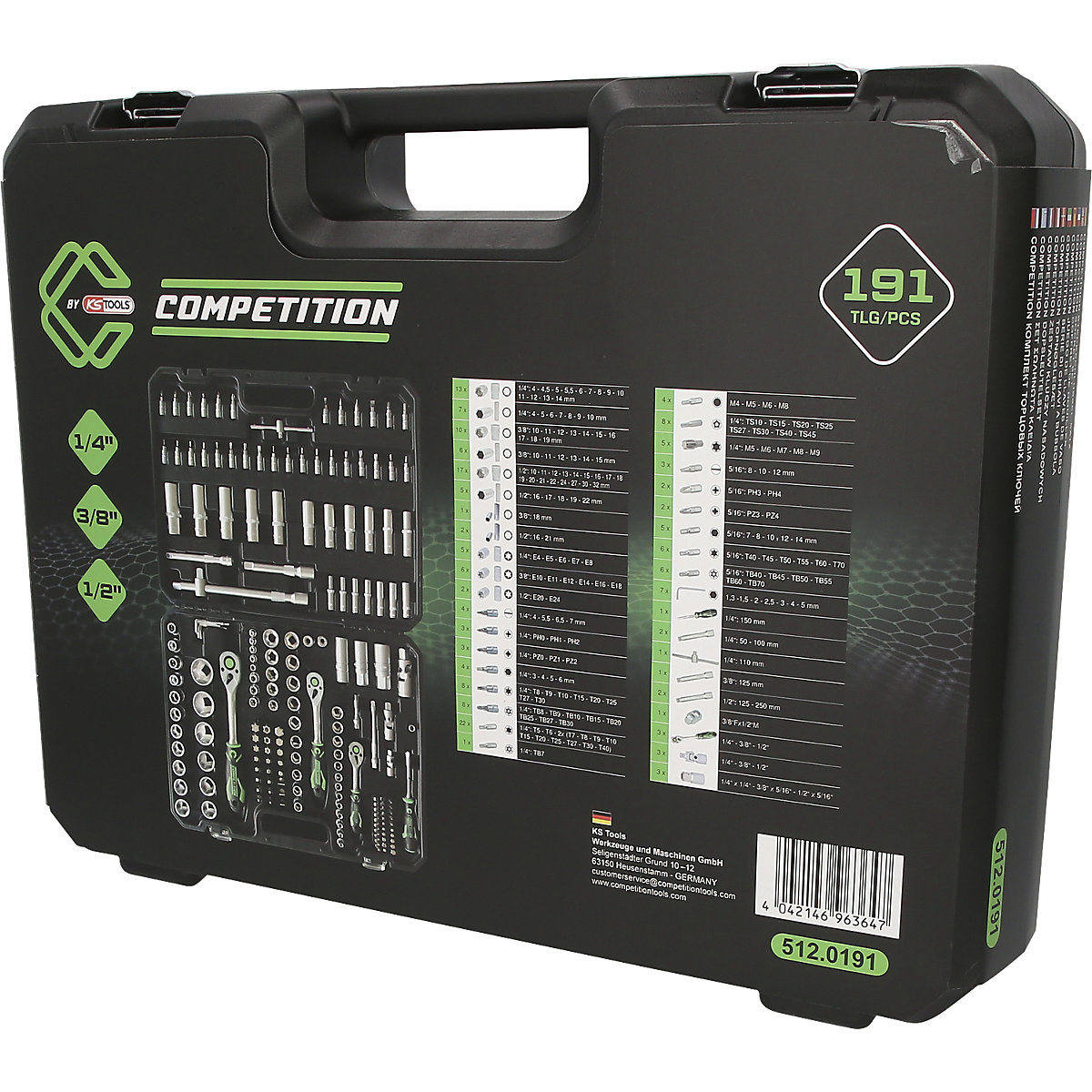 1/4'' + 3/8'' + 1/2'' Steckschlüssel-Satz Competition KS Tools (Produktabbildung 8)-7