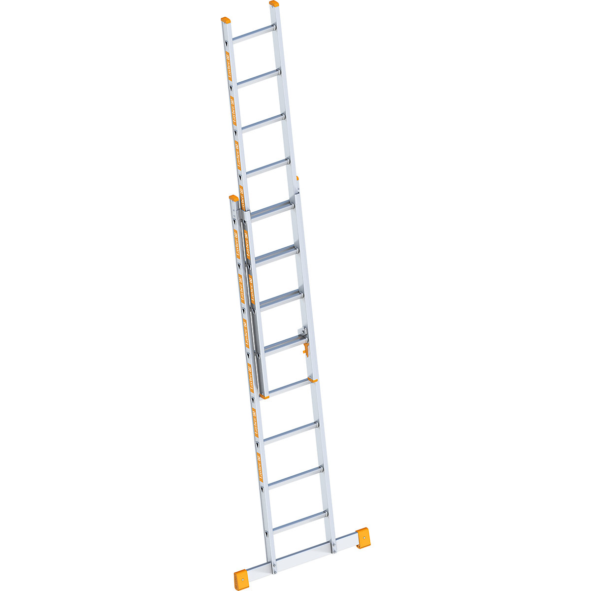 Alu-Schiebeleiter Layher, 2-teilig, ausziehbar, 2 x 8 Sprossen inkl. Traverse-1