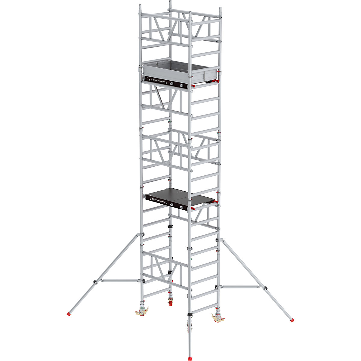 Schnellbau-Fahrgerüst MiTOWER Standard Altrex, Fiber-Deck®-Plattform, LxB 1200 x 750 mm, Arbeitshöhe 6 m-1