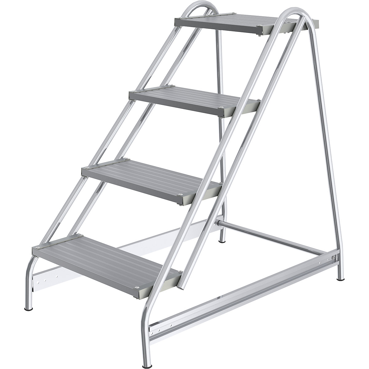 Aluminium-Arbeitspodest MUNK, Stufen aus geriffeltem Aluminium, einseitig begehbar, 4 Stufen-2