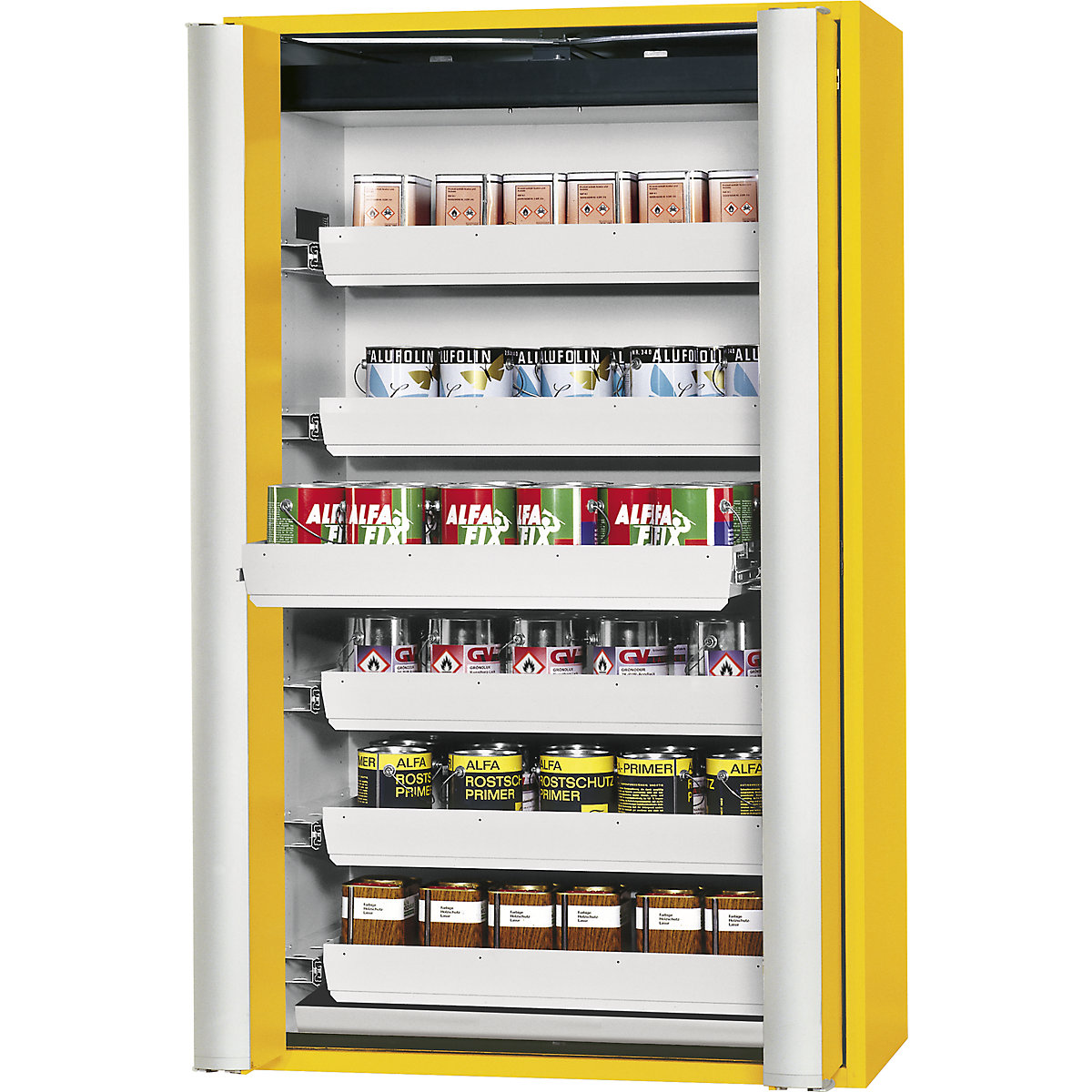 Feuerbeständiger Gefahrstoff-Falttürschrank Typ 90, halbautomatisch asecos (Produktabbildung 3)-2