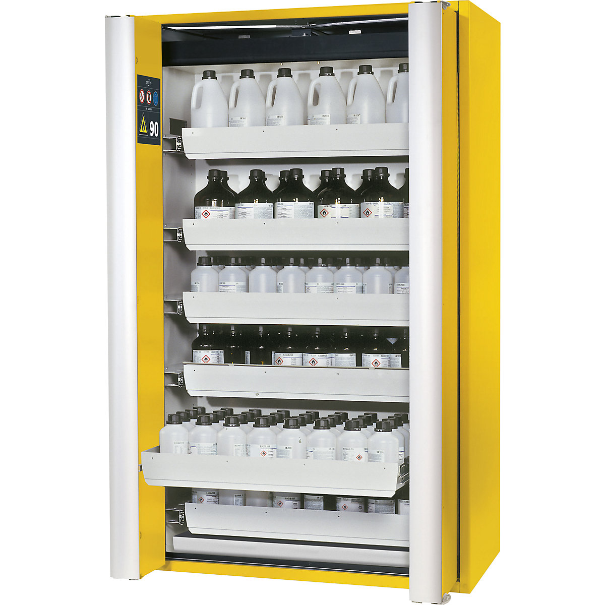 Feuerbeständiger Gefahrstoff-Falttürschrank Typ 90, halbautomatisch asecos (Produktabbildung 4)-3