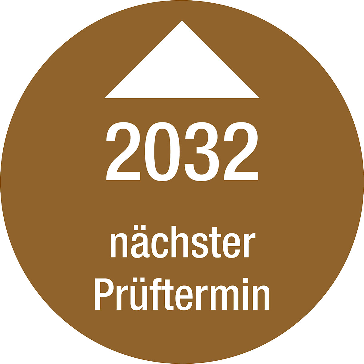 Nächster Prüftermin, Jahreszahl, Dokumentenfolie, Ø 30 mm, VE 10 Stk, 2032, braun-1