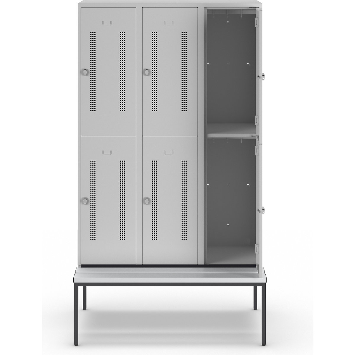 Doppelstock-Spind Berlin 1 Sitzbank Wolf (Produktabbildung 3)-2