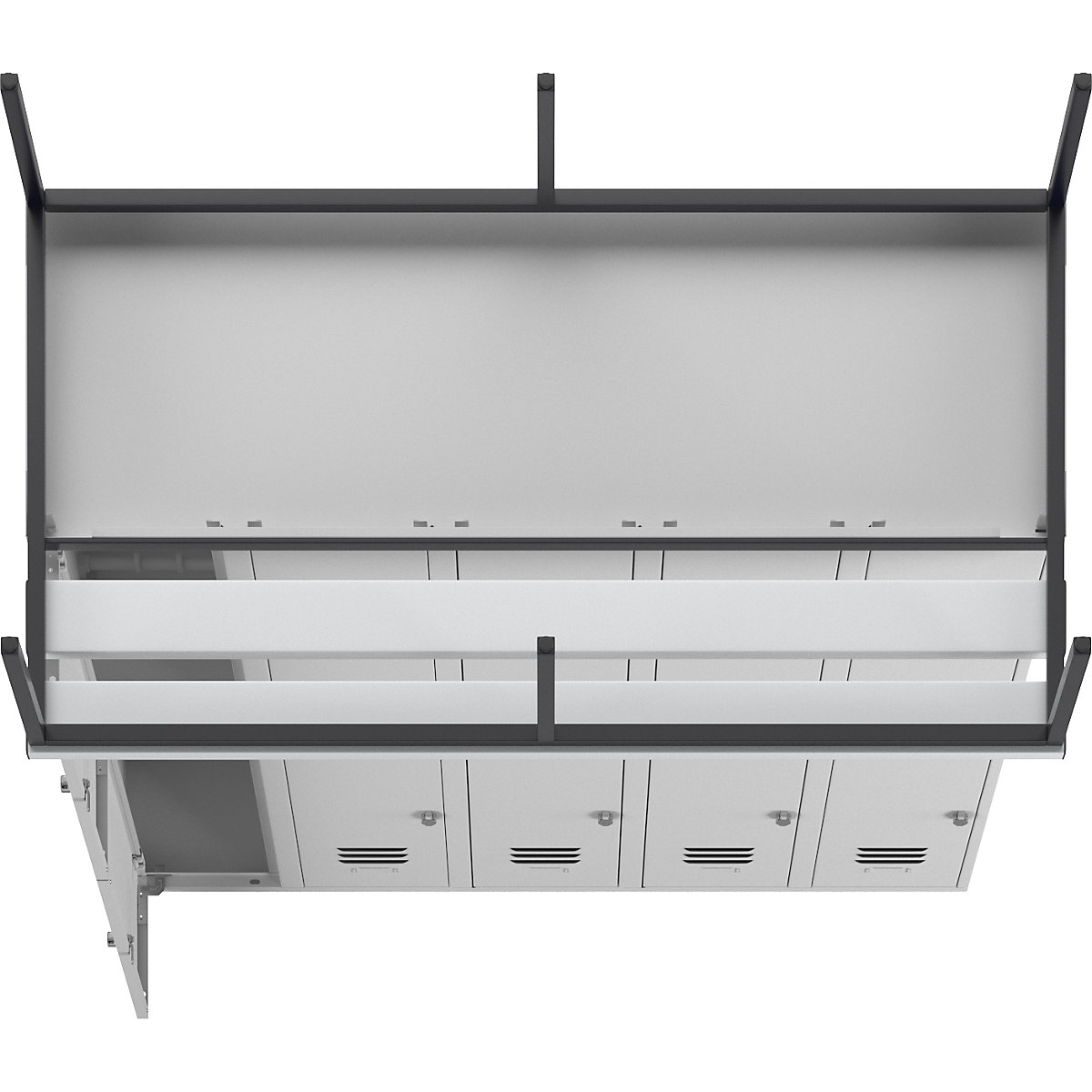 Doppelstock-Spind Berlin 2 Sitzbank Wolf (Produktabbildung 7)-6