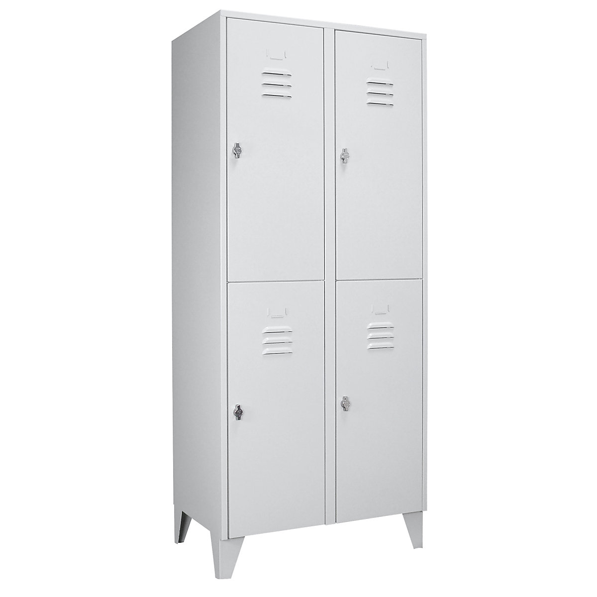 Doppelstock-Spind Berlin 2 Wolf, 2 Abteile, lichtgrau, Breite 800 mm, flache Dachform-37