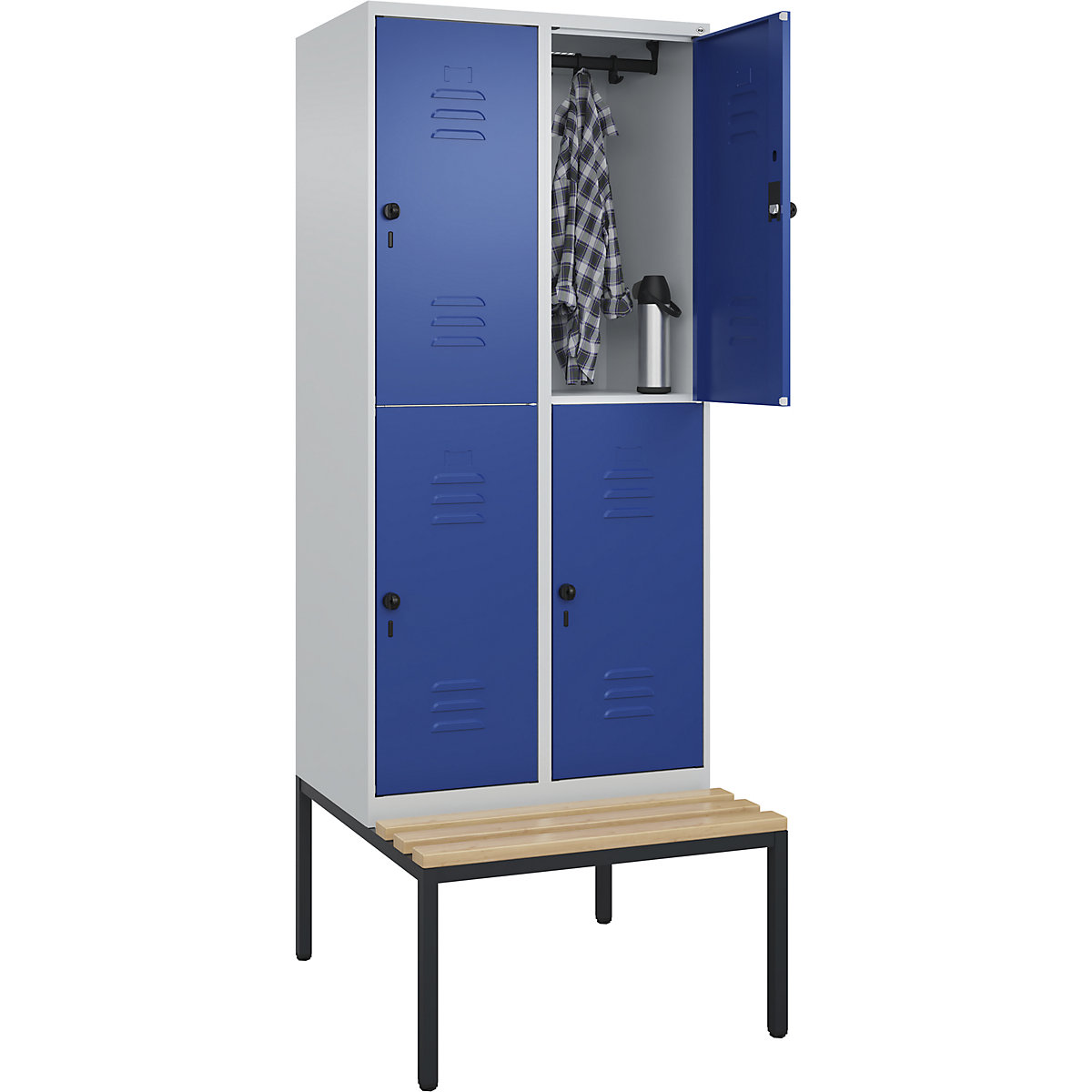 Doppelstock-Spind Classic PLUS Sitzbank C+P