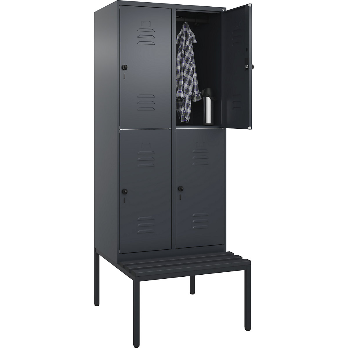 Doppelstock-Spind Classic PLUS Sitzbank C+P