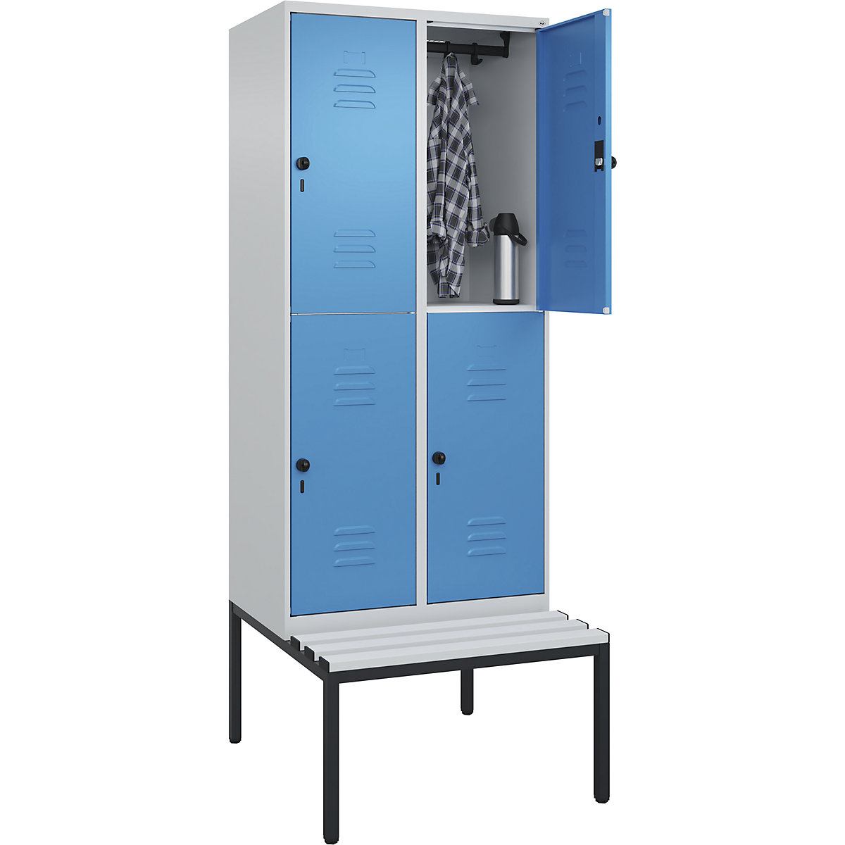 Doppelstock-Spind Classic PLUS Sitzbank C+P