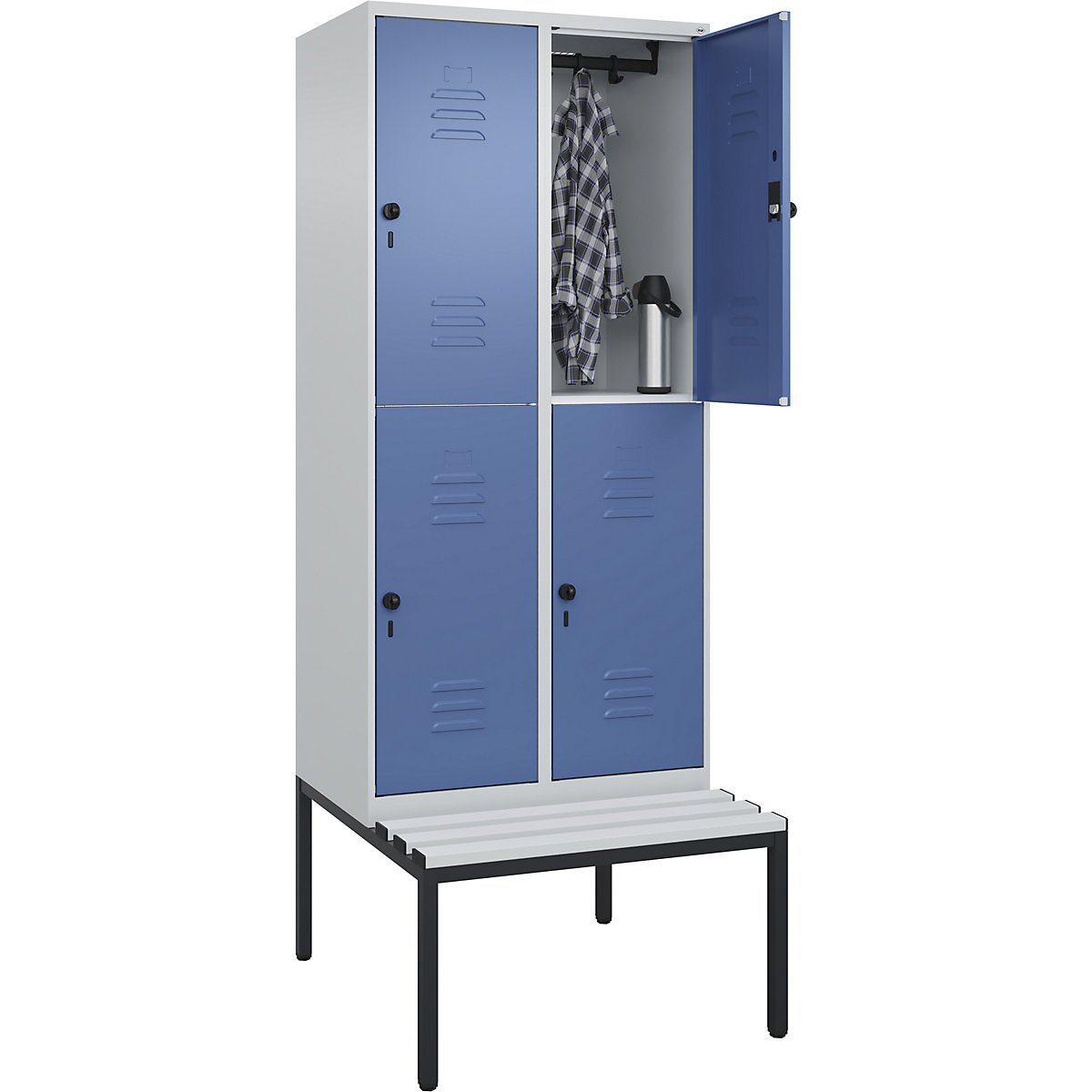 Doppelstock-Spind Classic PLUS Sitzbank C+P