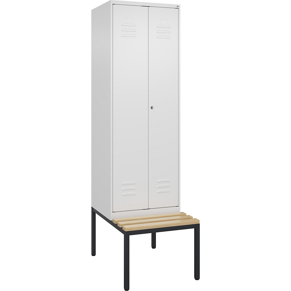 Schwarz-Weiß-Spind Classic PLUS Sitzbank C+P (Produktabbildung 5)-4