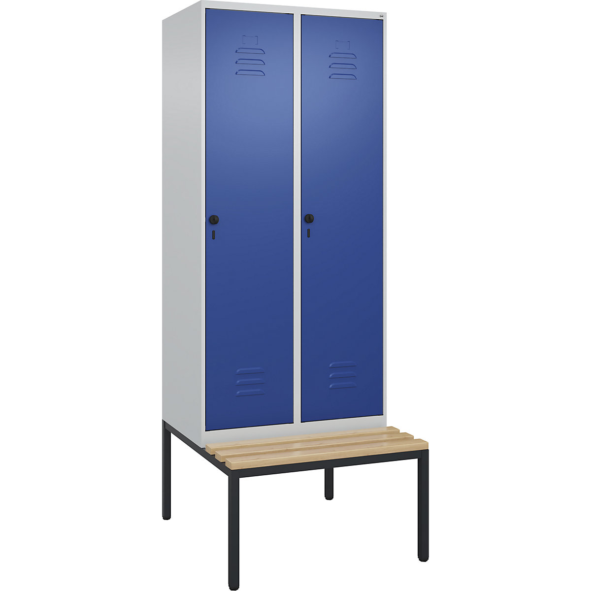 Schwarz-Weiß-Spind Classic PLUS Sitzbank, schmal C+P (Produktabbildung 461)-460