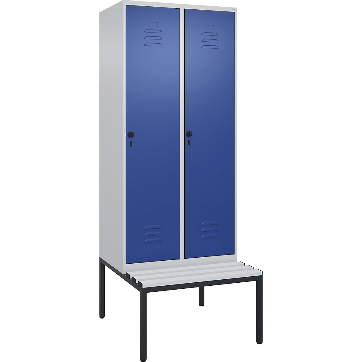 Schwarz-Weiß-Spind Classic PLUS Sitzbank, schmal C+P (Produktabbildung 426)-425