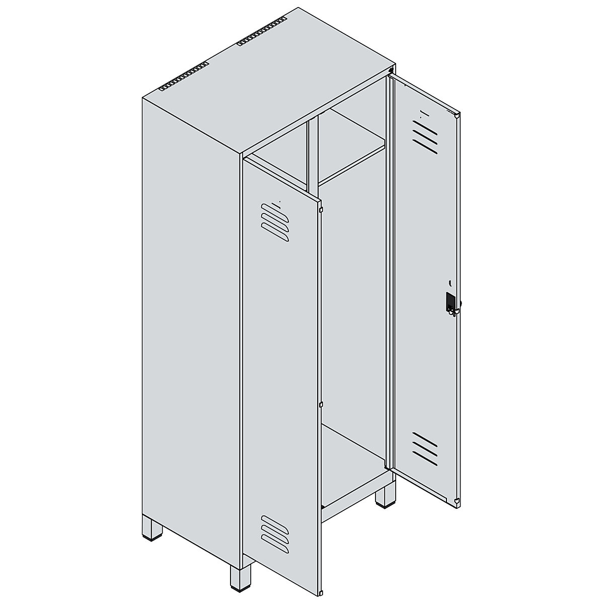 Schwarz-Weiß-Spind Classic PLUS C+P (Produktabbildung 3)-2