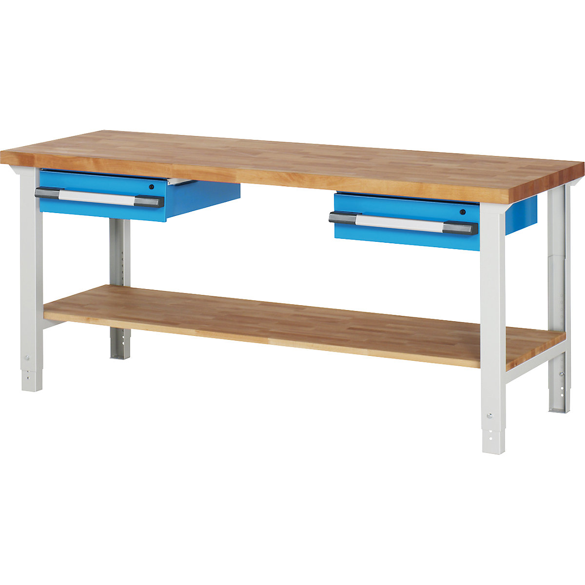 Werkbank mit Hängeschubladen, Baukastensystem Serie 7000 eurokraft pro