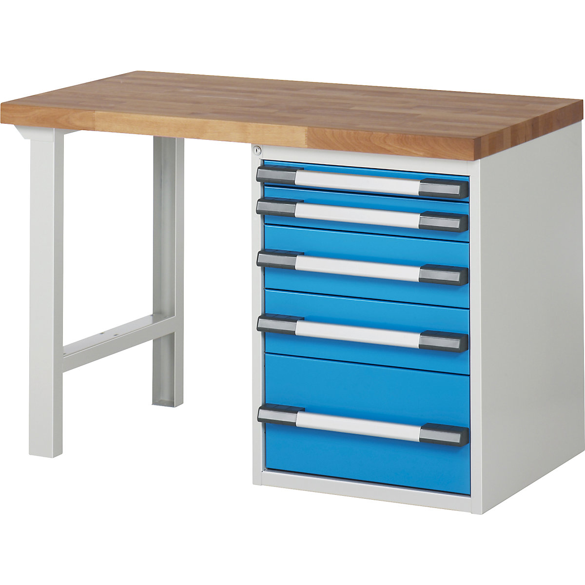 Werkbank mit Standcontainern, Baukastensystem Serie 7000 eurokraft pro