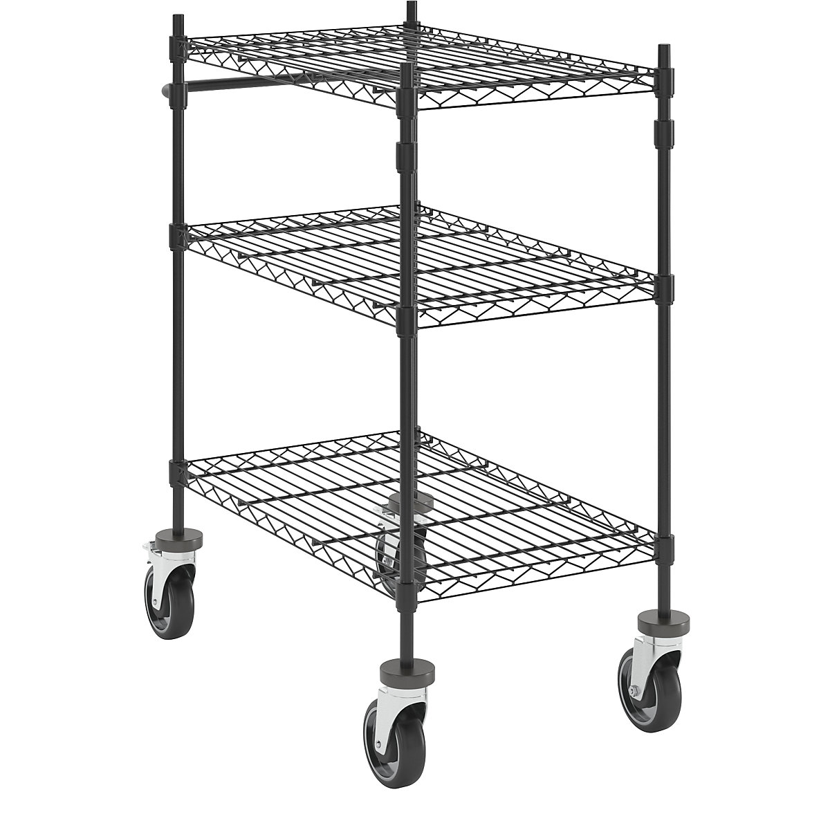 Drahtgitter-Tischwagen, schwarz (Produktabbildung 2)-1