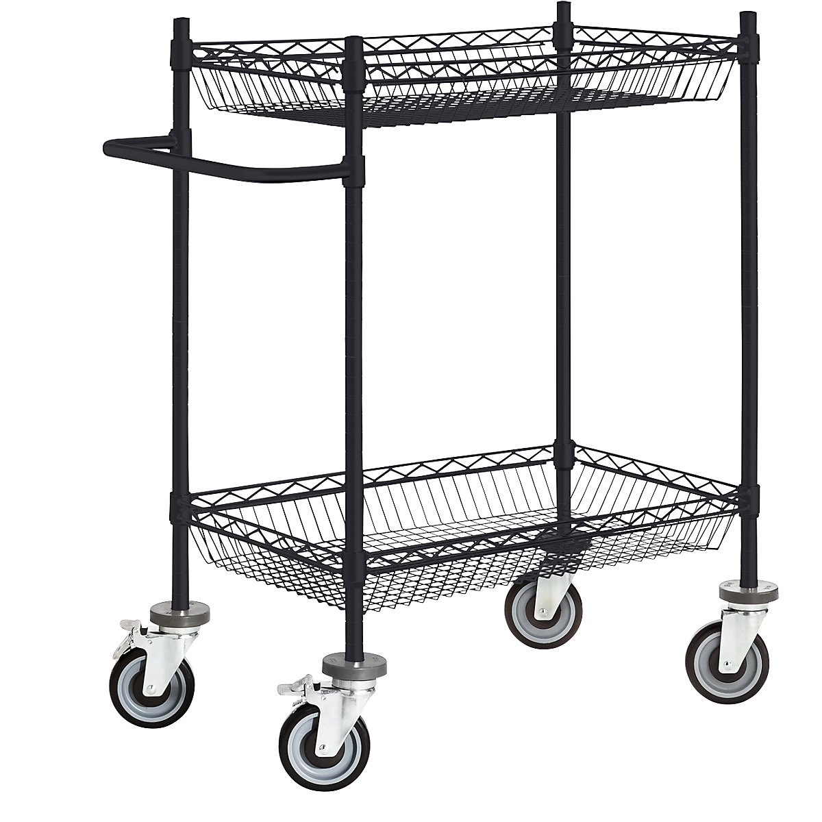 Drahtgitter-Tischwagen, schwarz (Produktabbildung 2)-1