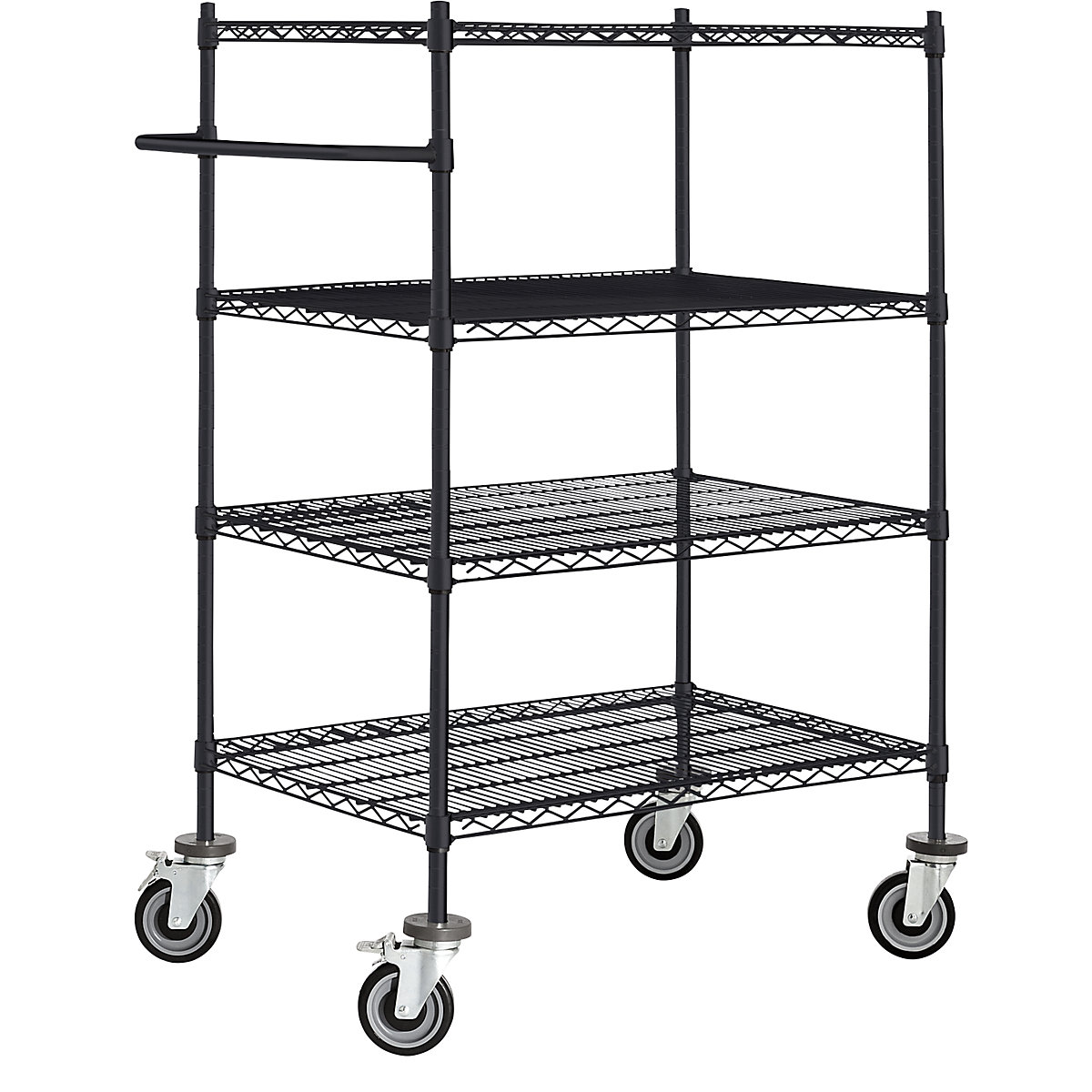 Drahtgitter-Tischwagen, schwarz (Produktabbildung 2)-1