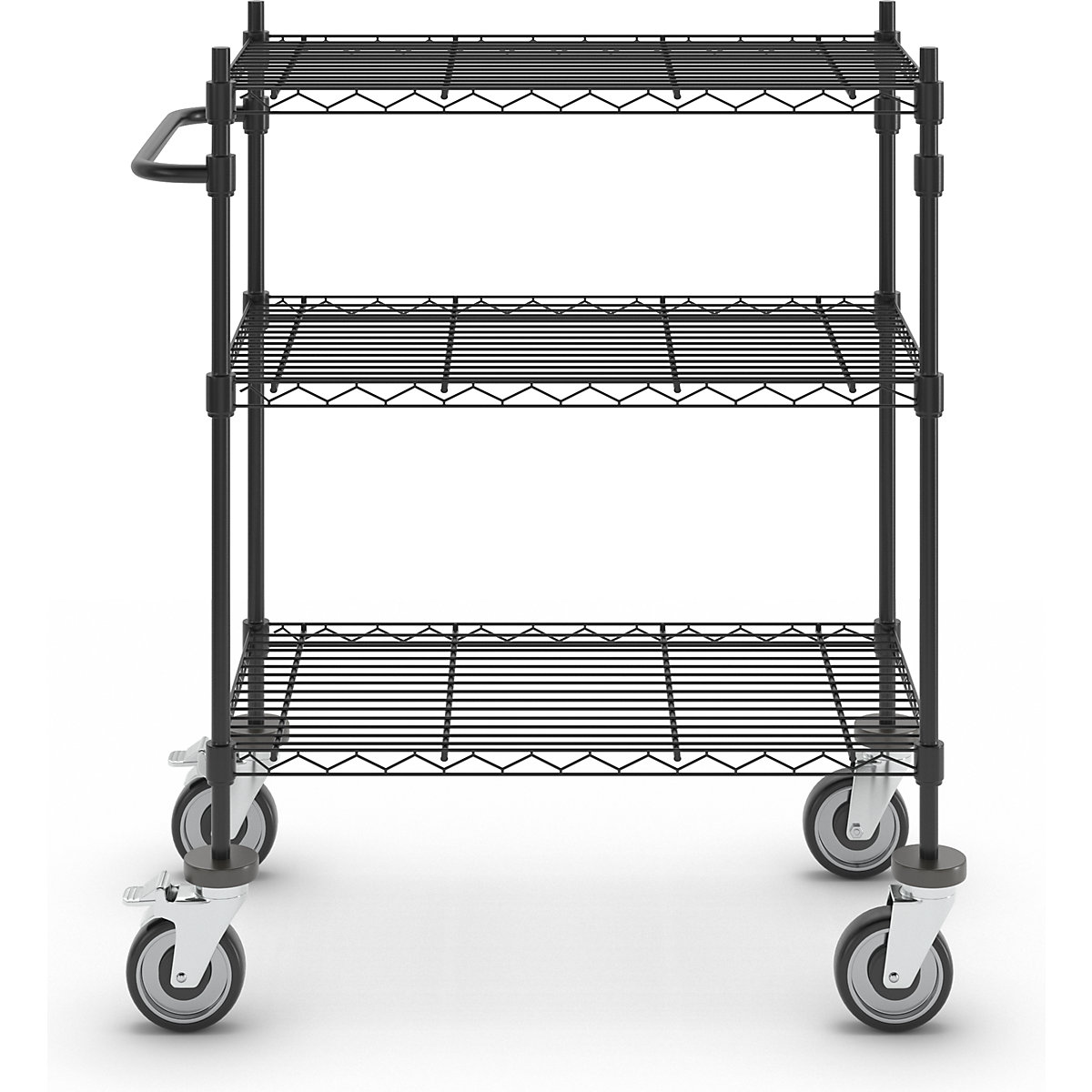 Drahtgitter-Tischwagen, schwarz (Produktabbildung 3)-2