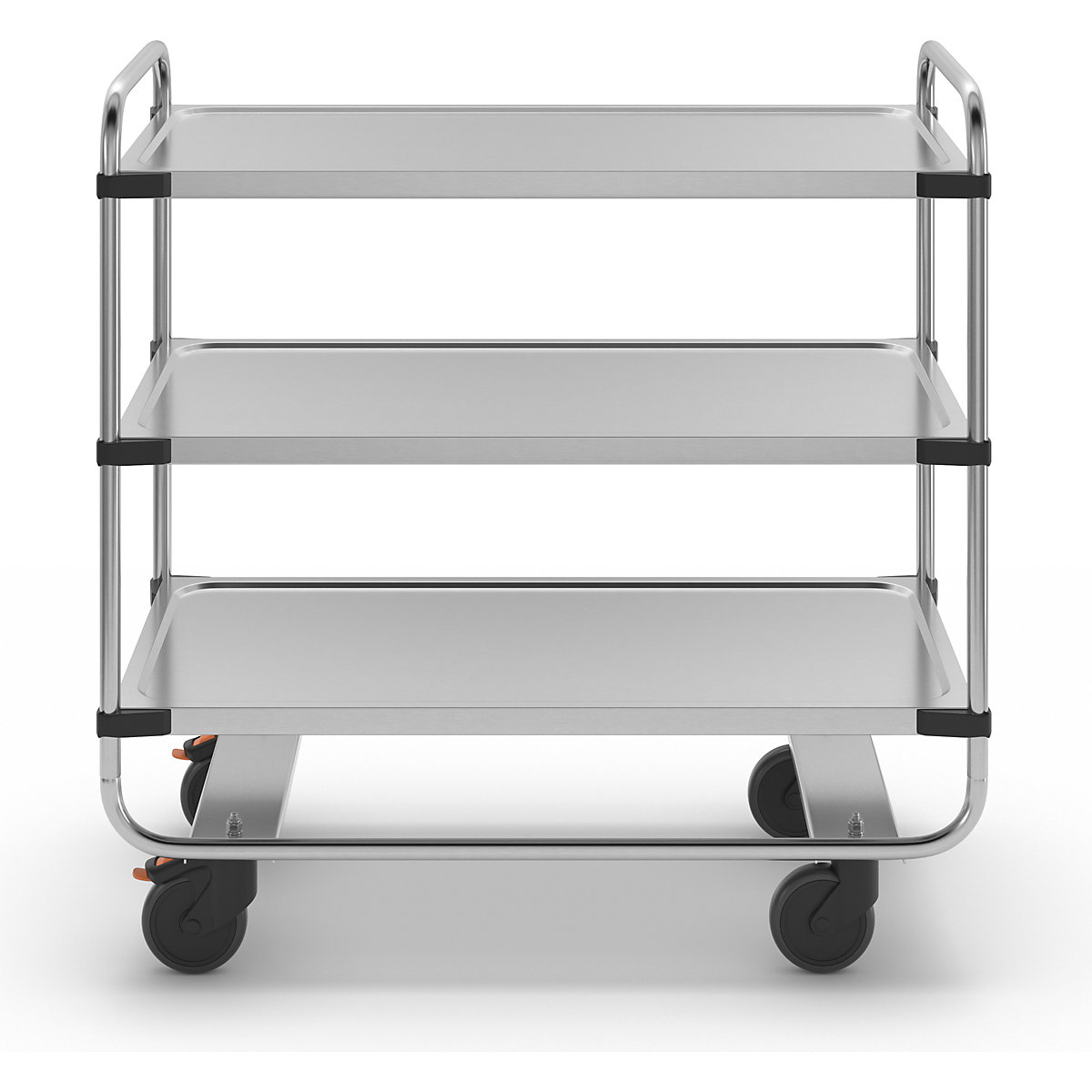 Edelstahl-Servierwagen, montiert (Produktabbildung 2)-1