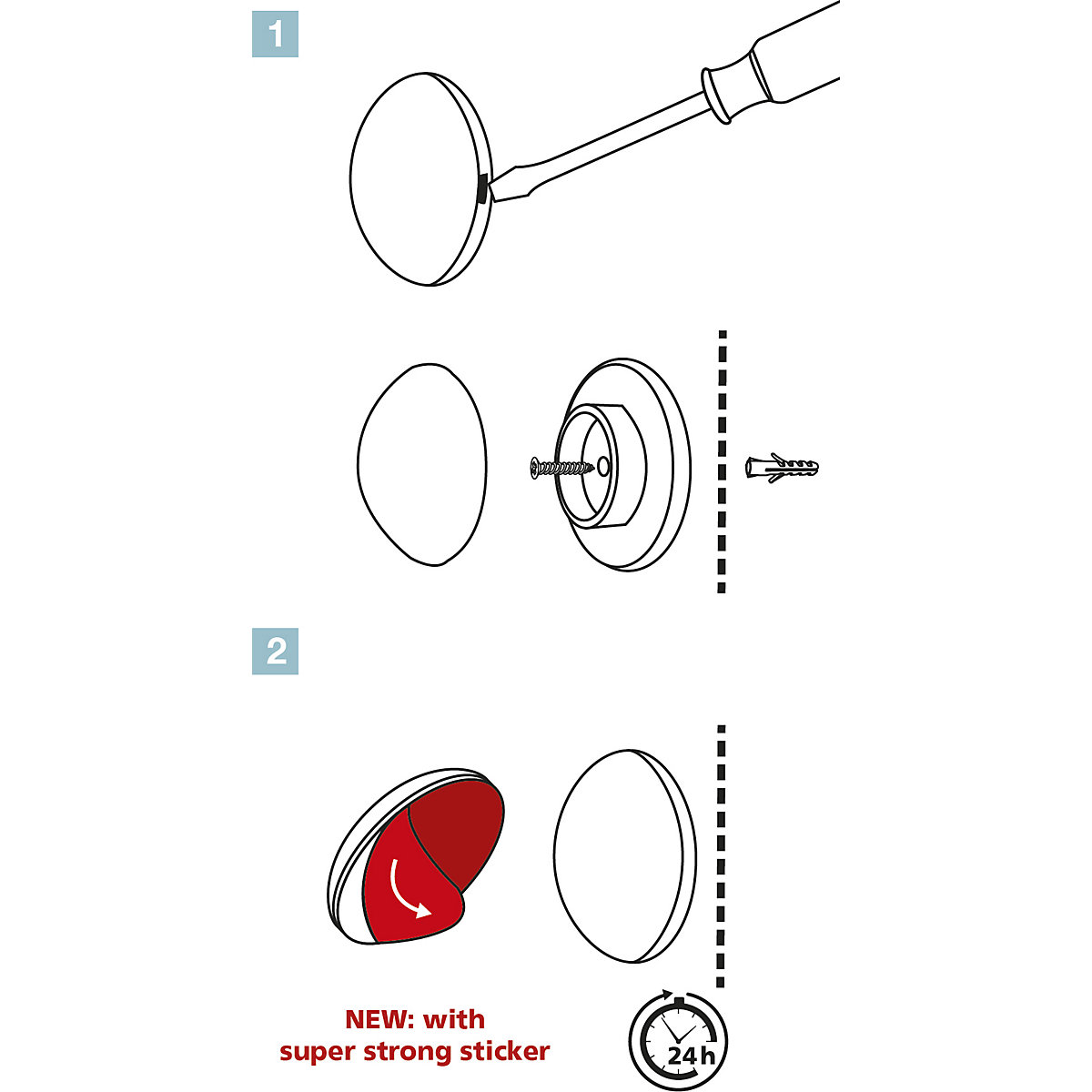 Set de opritoare de ușă, pentru podea/perete – Wagner (Imagine produs 5)-4
