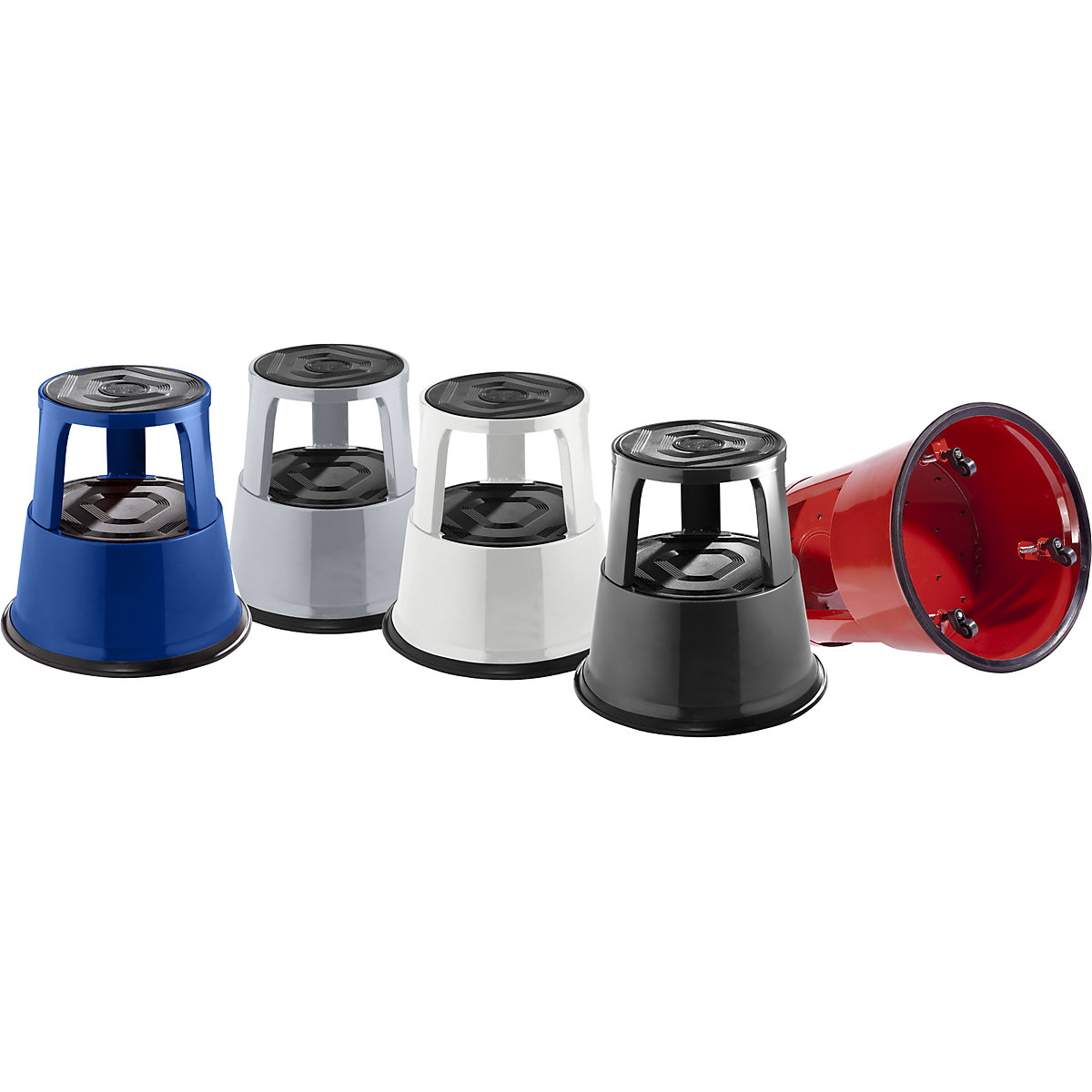 Taburet cu role din tablă stabilă din oțel – eurokraft pro (Imagine produs 2)-1