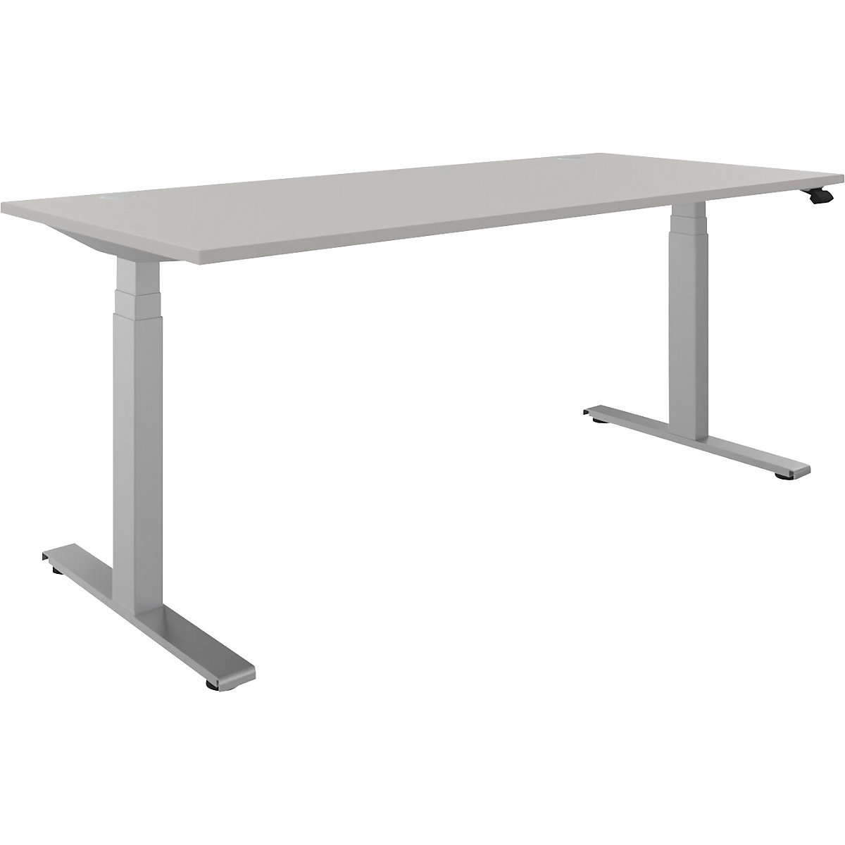 Birou BOTTOM-UP, înălțime reglabilă electric, drept, lăț. x ad. 1800 x 800 mm, gri deschis/argintiu-8