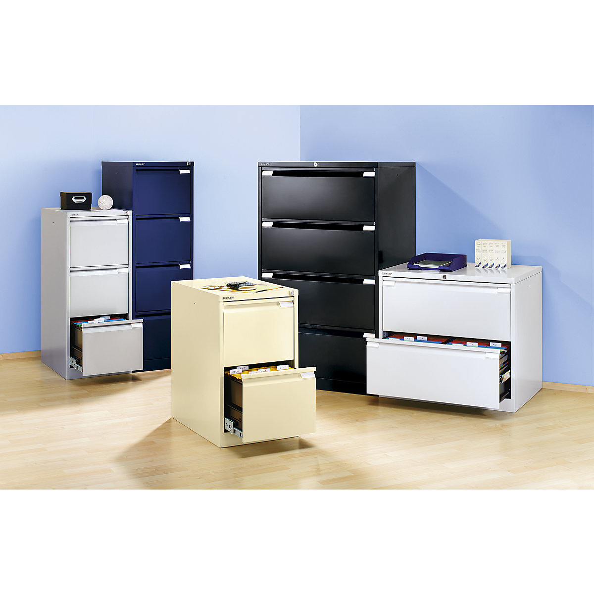 Dulap pentru registre suspendate, cu 1 rând – BISLEY (Imagine produs 2)-1