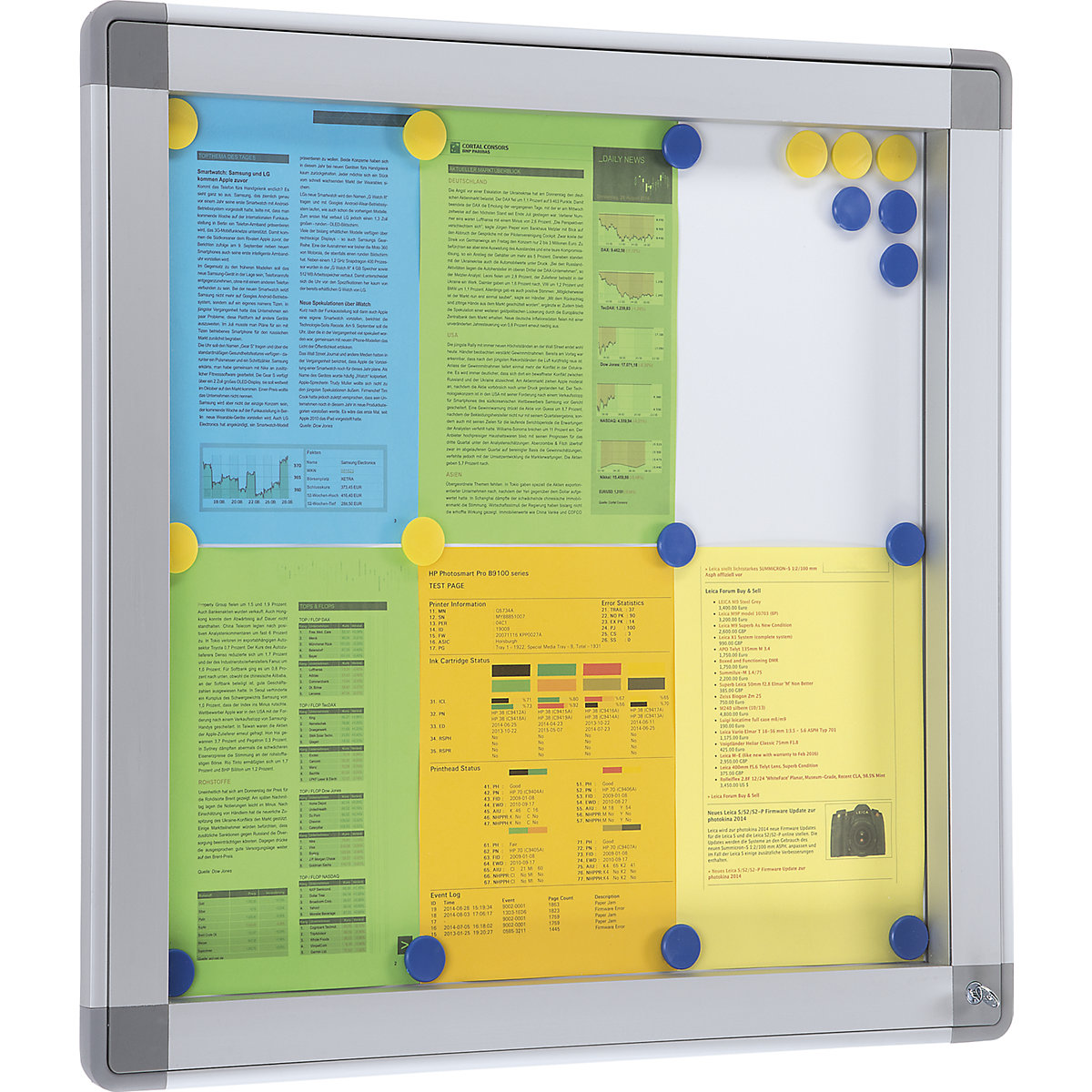 Avizier RECTO – SMIT VISUAL, înălțime exterioară 710 mm, capacitate 6 x DIN A4-1