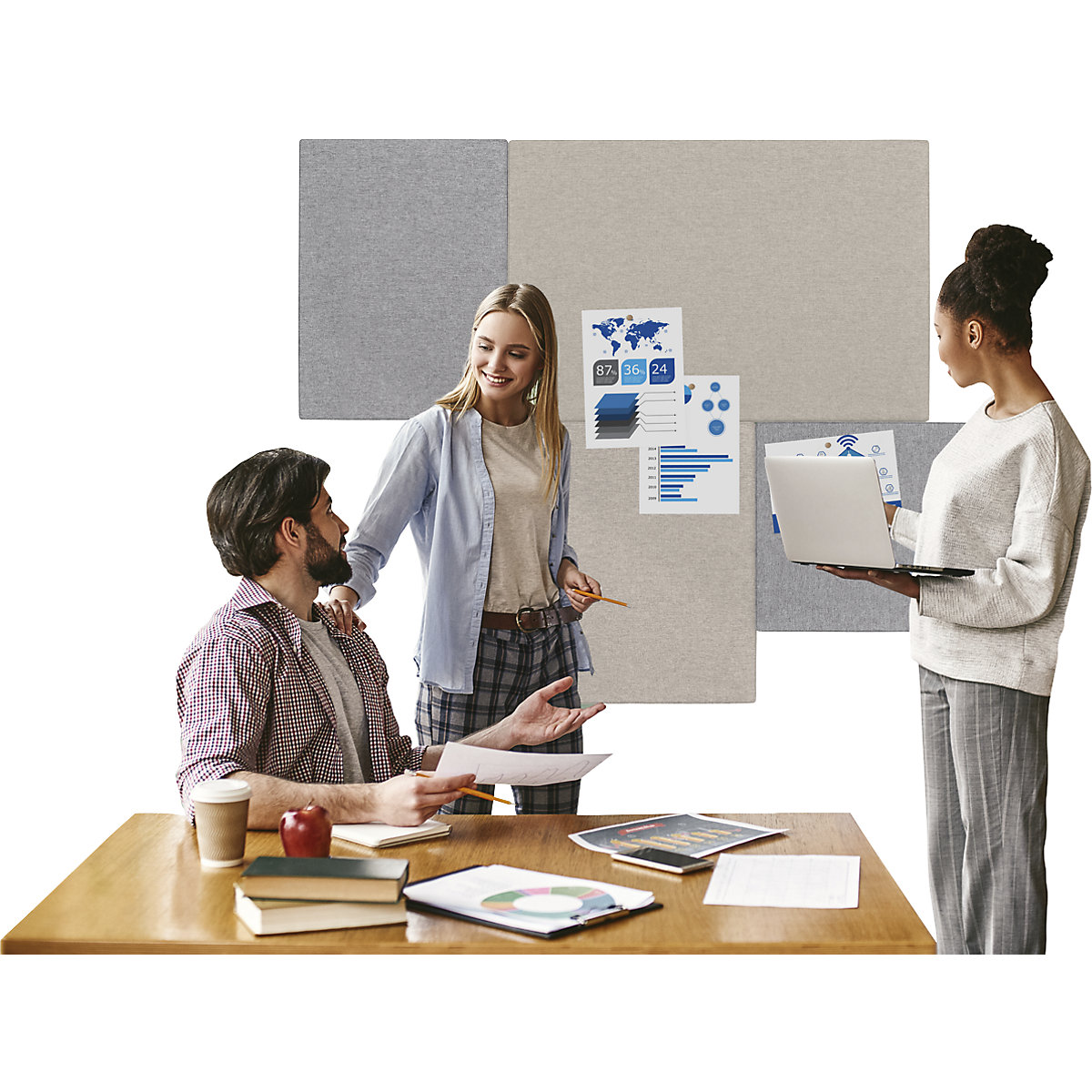 Panou pentru prindere cu piuneze și acustic BOARD-UP – Legamaster (Imagine produs 4)-3