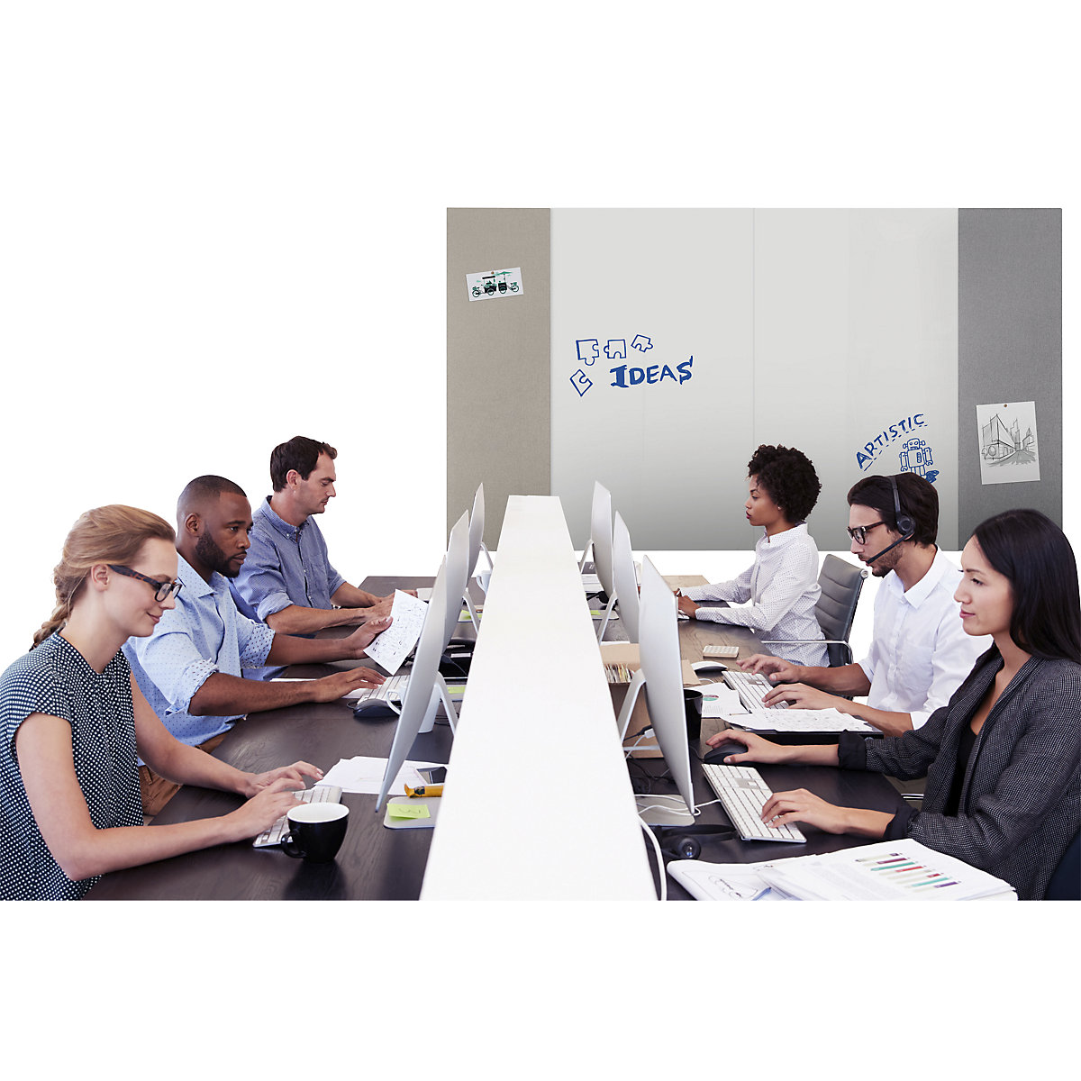 Panou pentru prindere cu piuneze și acustic WALL-UP – Legamaster (Imagine produs 2)-1