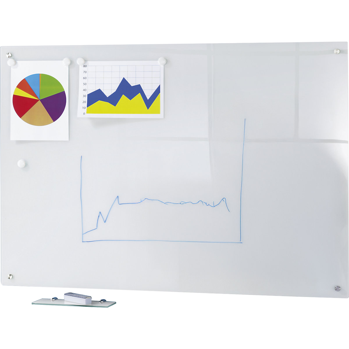 Panou whiteboard din sticlă, set complet – SMIT VISUAL