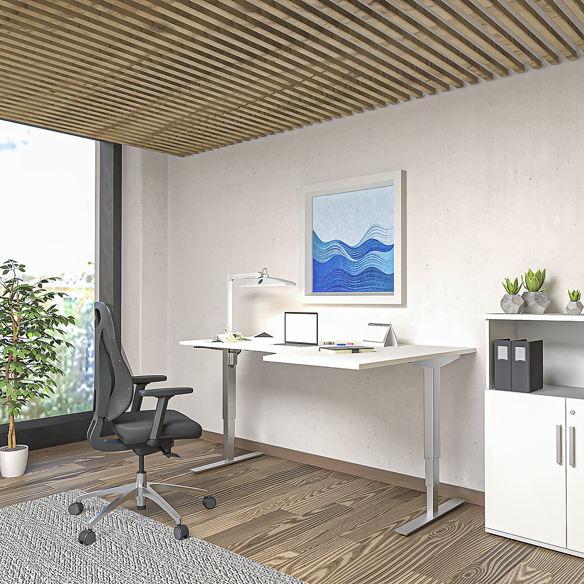 Biurko Atlanta, z elektryczną regulacją wysokości (Zdjęcie produktu 6)-5