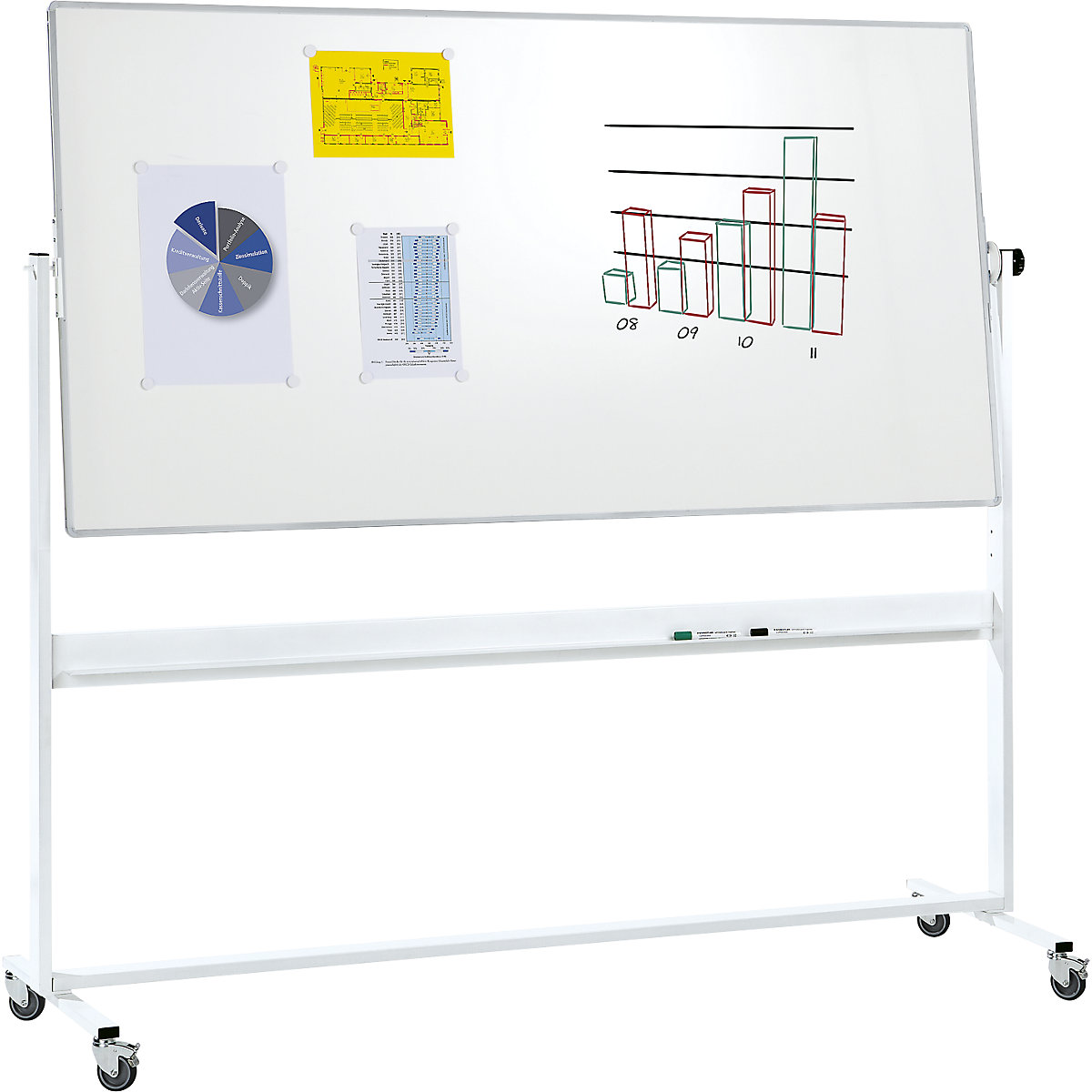 Ruchoma tablica obrotowa, dwustronna – eurokraft pro