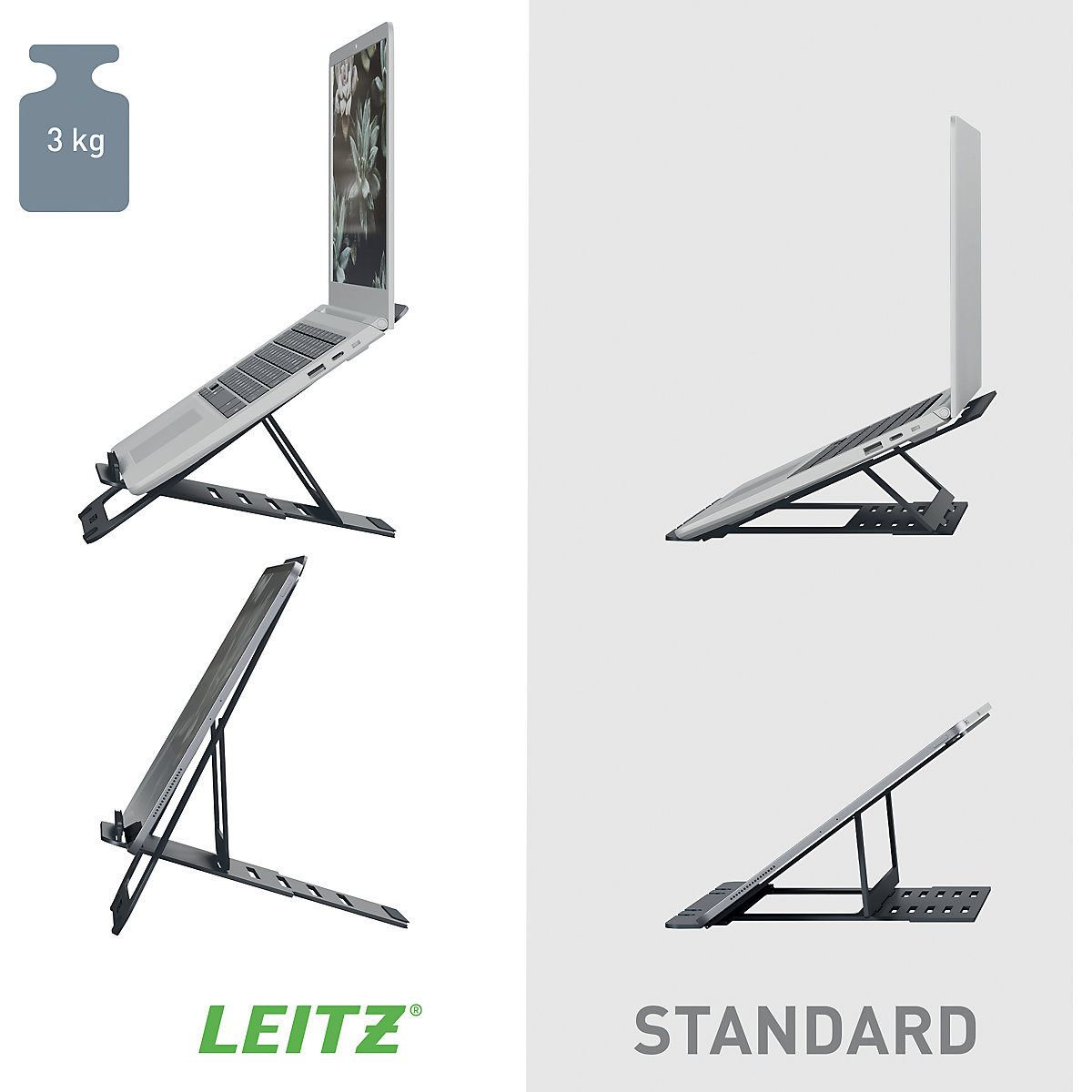 Aluminiowy stojak pod laptopa Leitz Ergo – Leitz (Zdjęcie produktu 7)-6