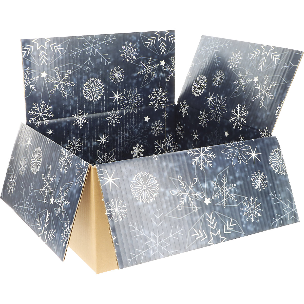 Scatola pieghevole in cartone ondulato con stampa interna Christmas, brillante, dimensioni interne 350 x 315 x 170 mm, conf. da 20 pz.-1