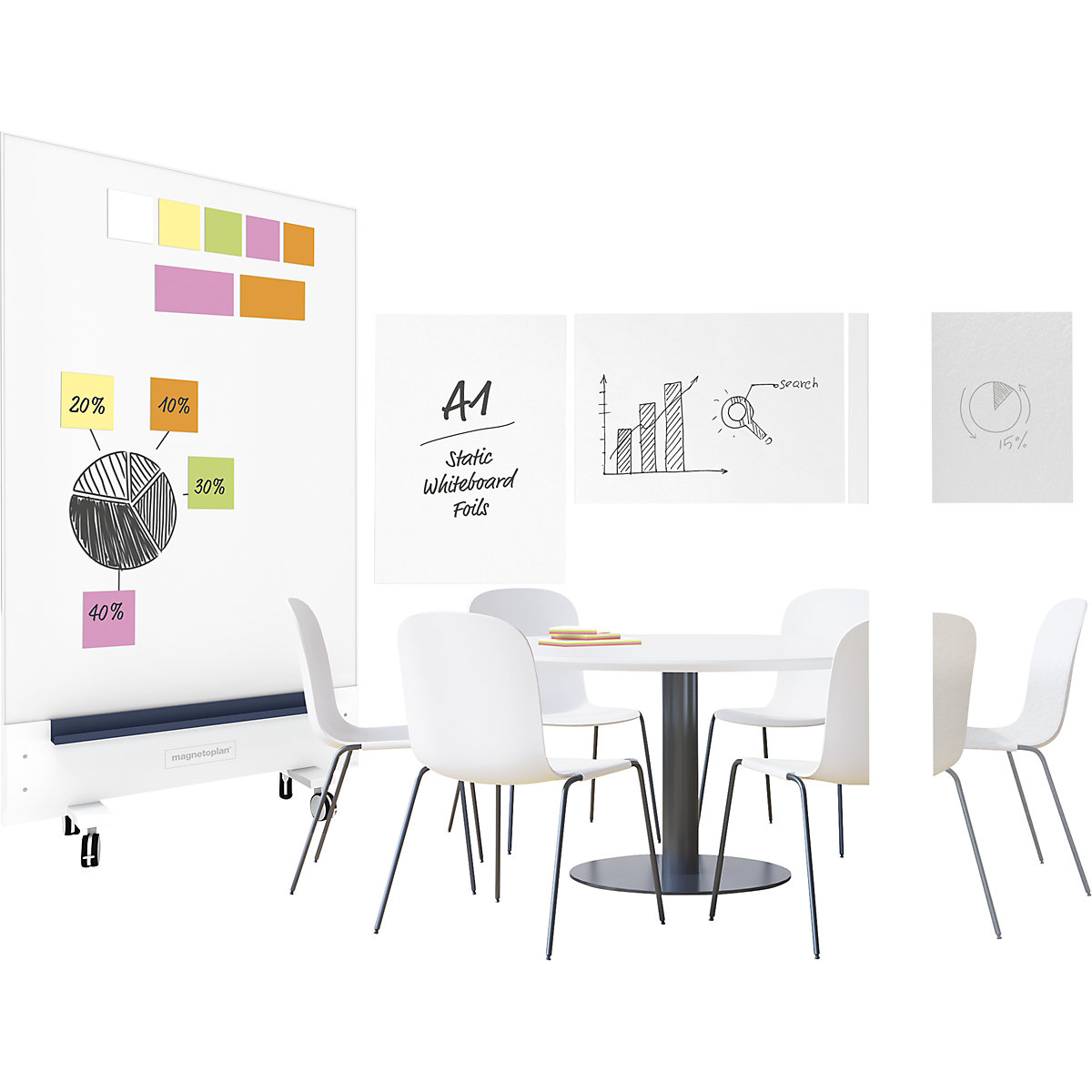 Post-it électrostatiques «Static Notes» – magnetoplan (Illustration du produit 4)-3