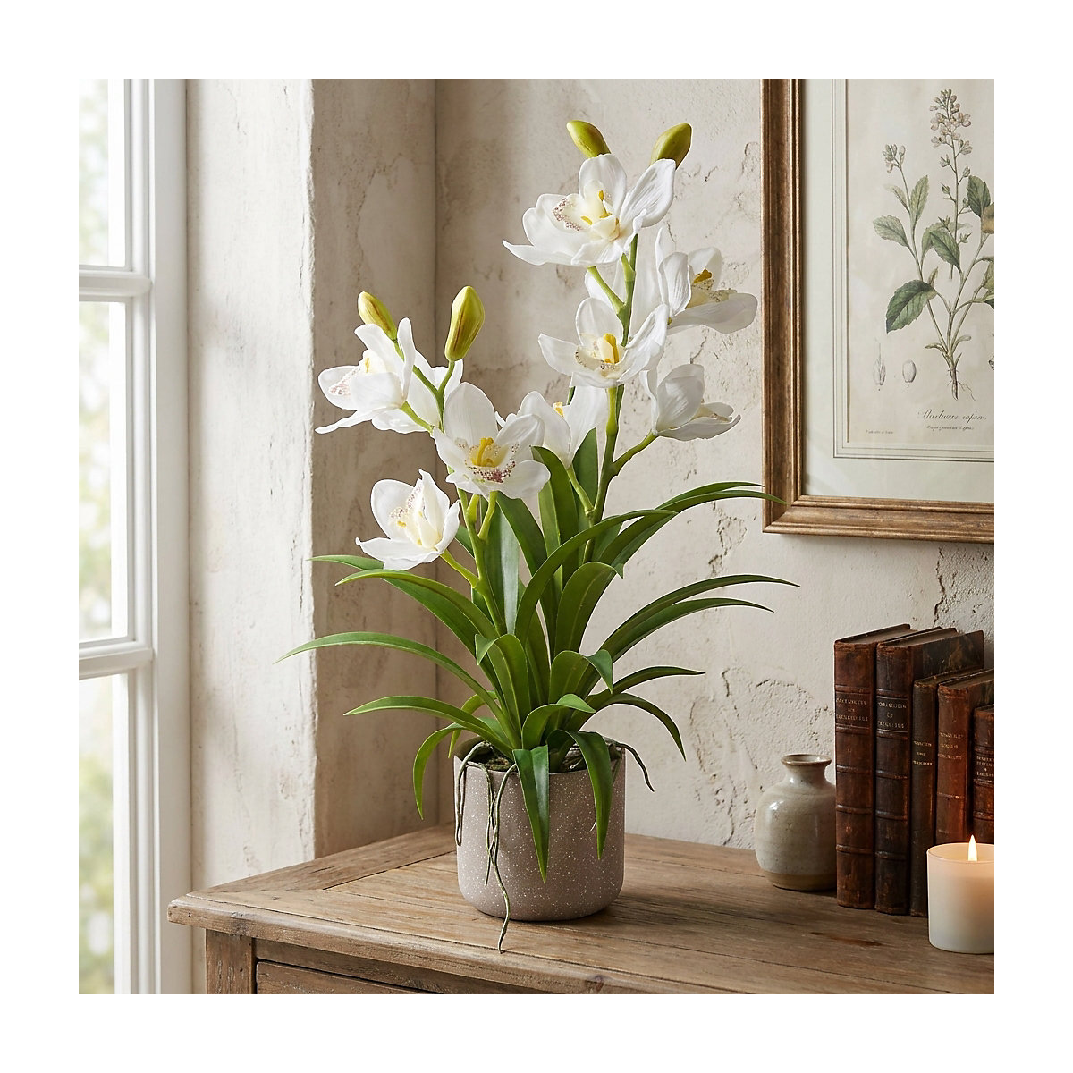 Orchidée artificielle Cymbidium (Illustration du produit 2)-1