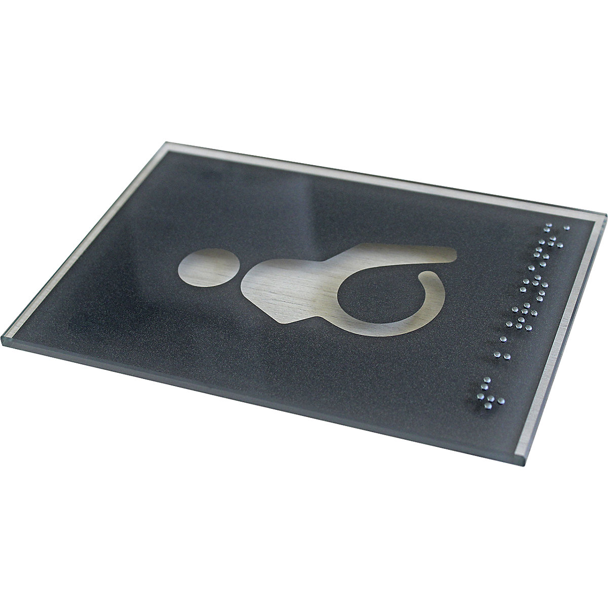 Plaque de porte pictogramme WC, en braille