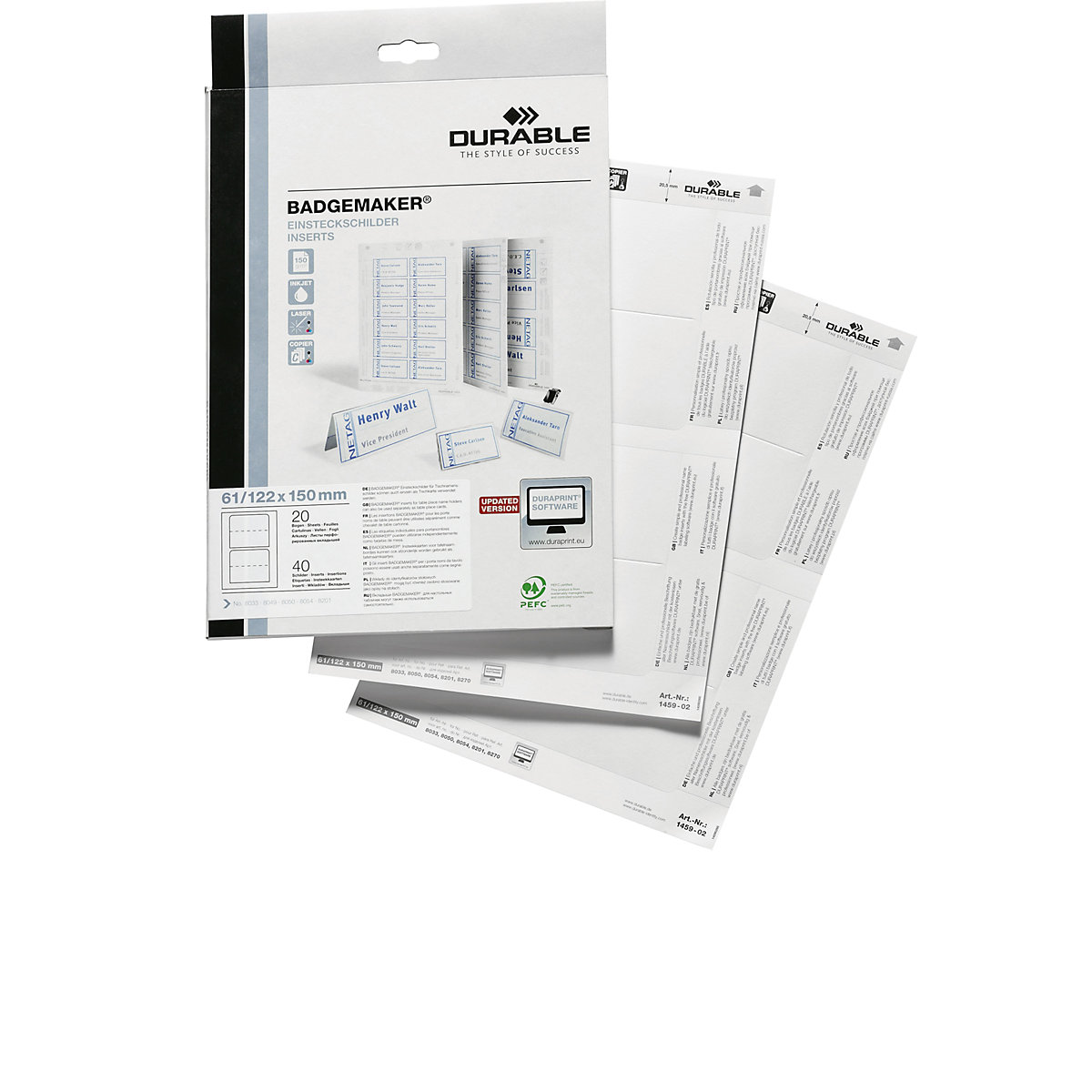 Cartes de rechange pour porte-nom de table – DURABLE (Illustration du produit 2)-1
