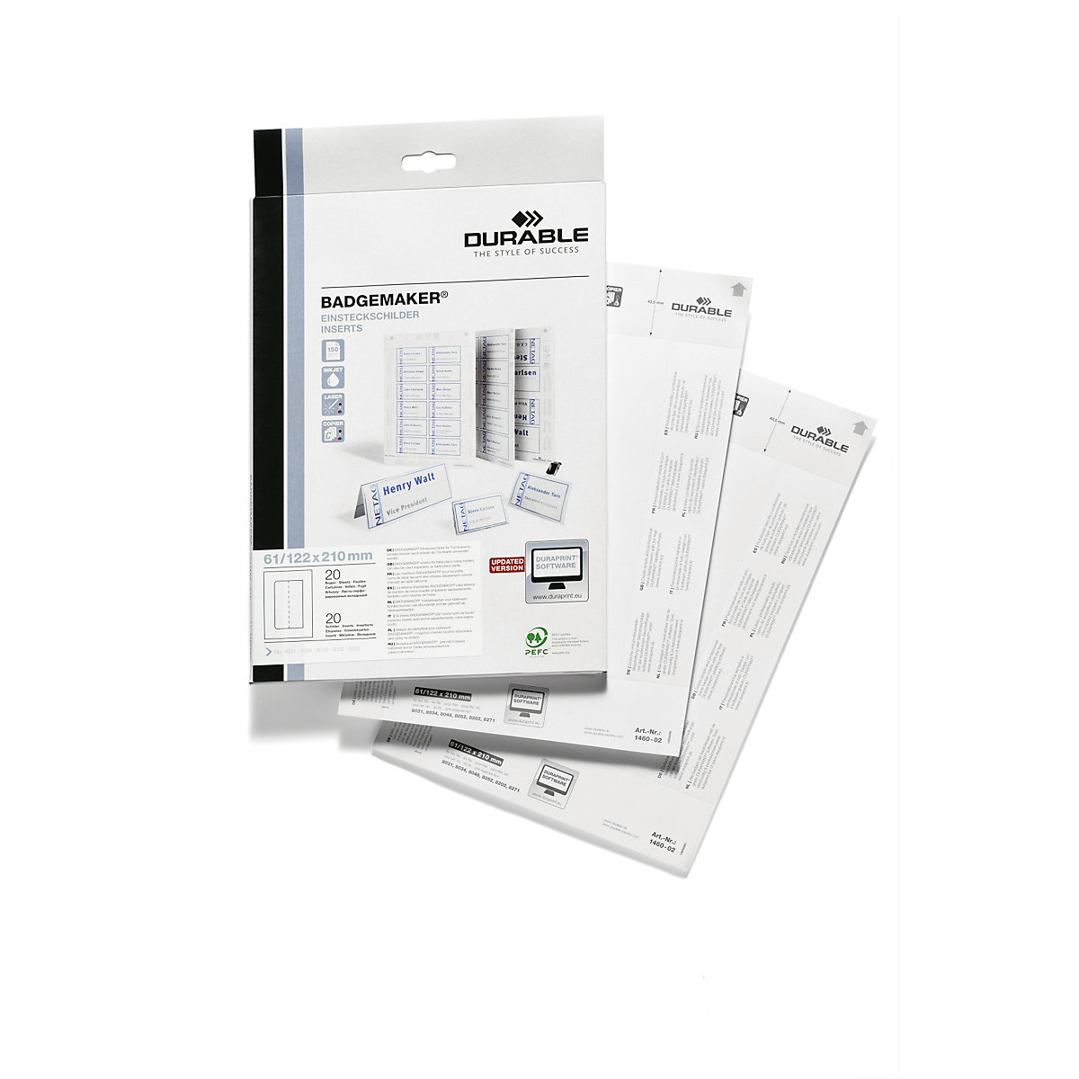 Cartes de rechange pour porte-nom de table – DURABLE (Illustration du produit 2)-1
